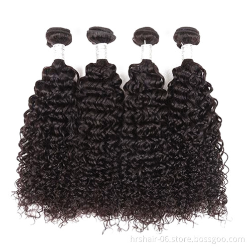 kinky curly ready to ship wholesale price Human Hair natural black Human Hair Bundles With Closure for black woman